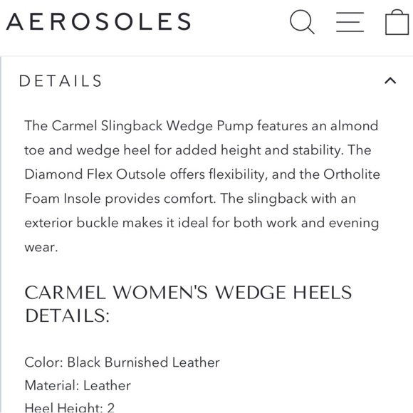AEROSOLES Carmel Sling Back Wedges-Size 7.5 - Picture 6 of 7